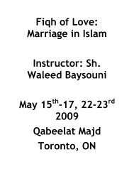 Fiqh of Love: Marriage in Islam Instructor: Sh ... - Qabeelat Wasat