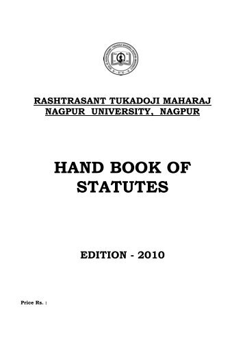 Statute Book 2010 - Rashtrasant Tukadoji Maharaj Nagpur University