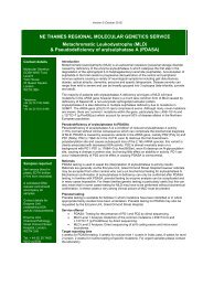 Information sheet - Great Ormond Street Hospital Laboratory Medicine