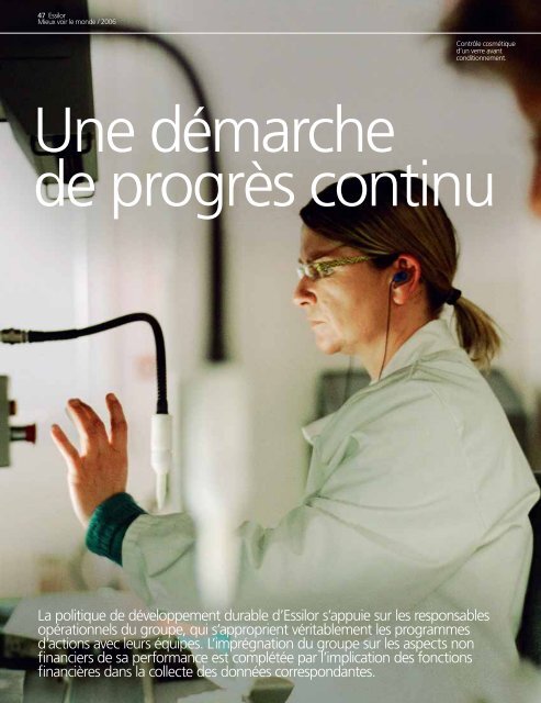 Notre contribution au développement durable - Essilor