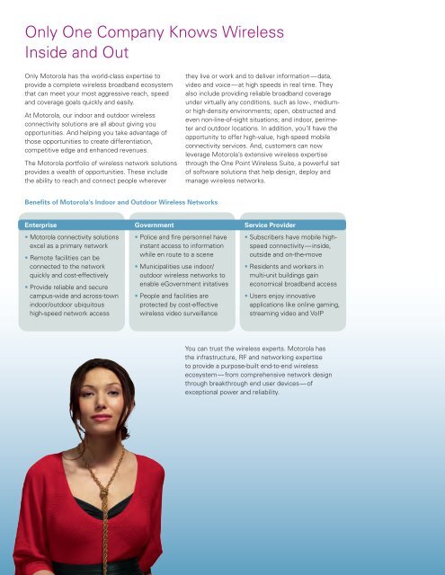 Motorola Wireless Broadband Overview Brochure - Motorola Solutions