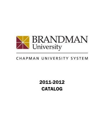 2011-2012 CATALOG - Brandman University