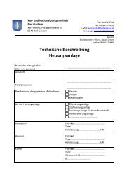 Technische Beschreibung Heizungsanlage - Gemeinde Bad Gastein