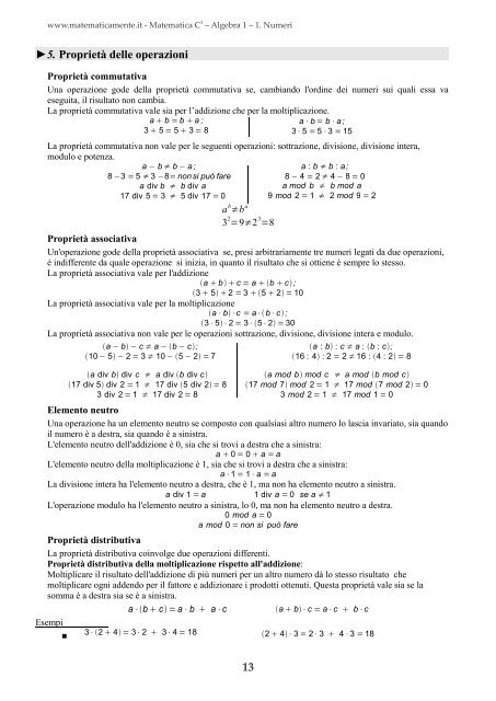 Matematica C3 â Algebra 1 - itis magistri cumacini