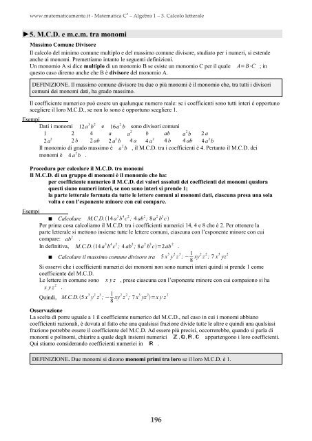 Matematica C3 â Algebra 1 - itis magistri cumacini