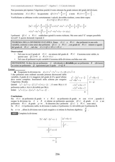 Matematica C3 â Algebra 1 - itis magistri cumacini