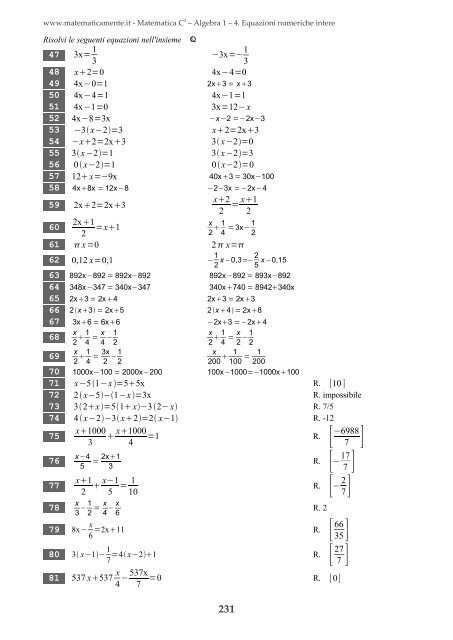 Matematica C3 â Algebra 1 - itis magistri cumacini