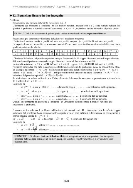 Matematica C3 â Algebra 1 - itis magistri cumacini