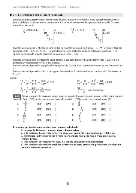 Matematica C3 â Algebra 1 - itis magistri cumacini