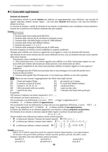 Matematica C3 â Algebra 1 - itis magistri cumacini