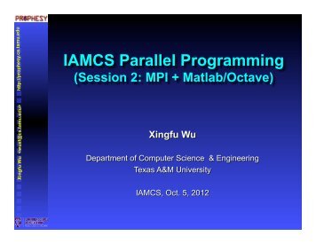 IAMCS Parallel Programming - TAMU Computer Science Faculty ...