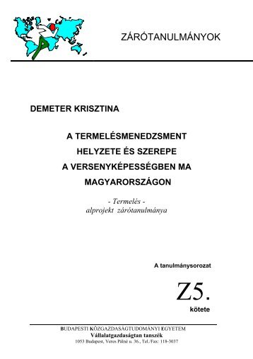 DEMETER KRISZTINA A TERMELÃSMENEDZSMENT HELYZETE ...