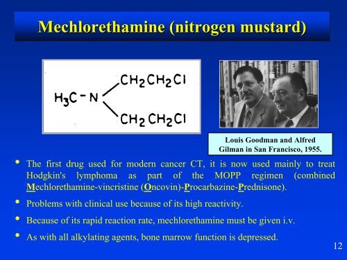 Principles of Chemotherapy - Experimental Oncology Graduate Study