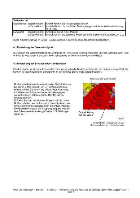 Betriebsanleitung KINETROL-EL-Stellungsregler - Schwabe