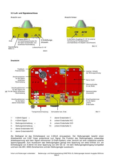 Betriebsanleitung KINETROL-EL-Stellungsregler - Schwabe