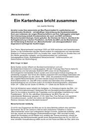 Ein Kartenhaus bricht zusammen - Dona Carmen e.V.