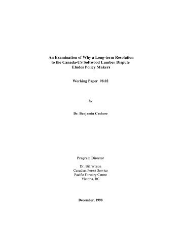 An Examination of Why a Long-term Resolution - Yale School of ...