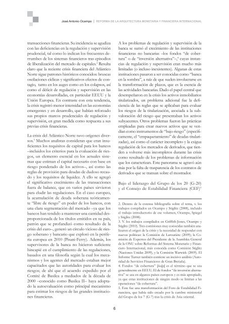 ANALISIS Reforma de la arquitectura monetaria