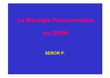 MÃ©ralgie ParesthÃ©sique en 2006