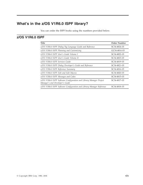 z/OS V1R6.0 ISPF Userâ¢s Guide Vol II - Mathematical Modelling ...