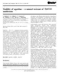 Stability of agaritine - a natural toxicant of Agaricus mushrooms