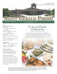 Weekly Bulletin - September 1, 2013 - Saint Gerald Catholic Church