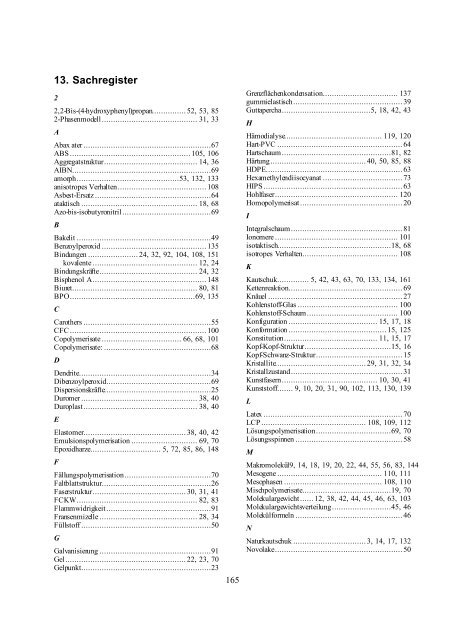 Kunststoffe aus Makromolekülen