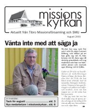 Missionskyrkan Nr. 8 2002 - Missionskyrkan Tibro