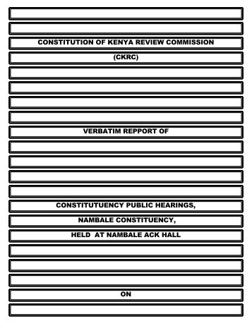 constitution of kenya review commission (ckrc ... - ConstitutionNet