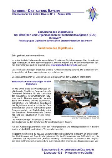 infobrief digitalfunk bayern - Staatliche Feuerwehrschule Geretsried