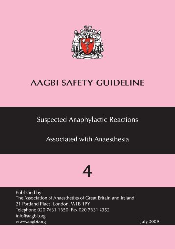 Suspected anaphylactic reactions associated with anaesthesia - aagbi