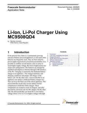 Li-Ion, Li-Pol Charger Using MC9S08QD4 - Freescale