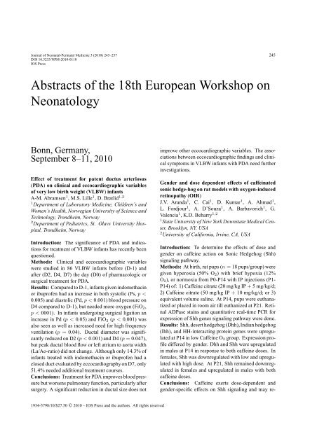 Abstracts of the 18th European Workshop on ... - Donna Geczi
