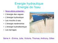 Energie hydraulique Energie de l'eau