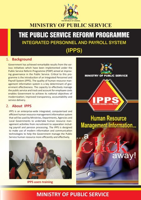 THE PUBLIC SERVICE REFORM PROGRAMME - Ministry of Public ...