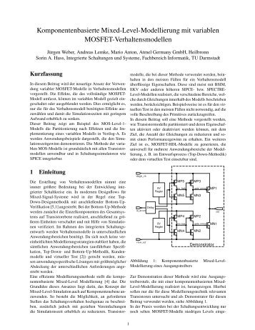 Komponentenbasierte Mixed-Level-Modellierung mit variablen ...