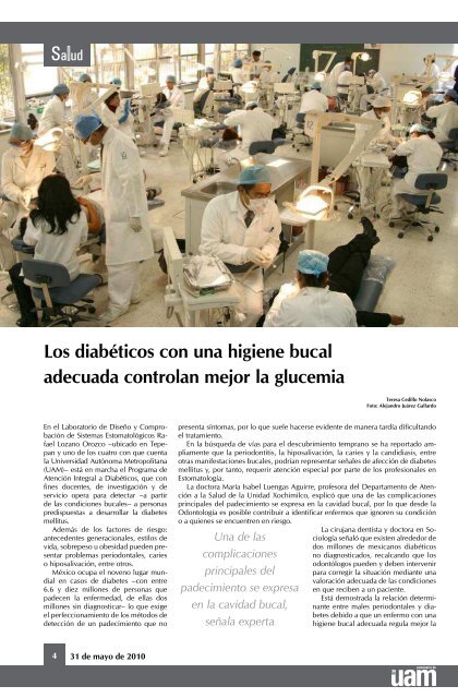 Aplica la UAM Programa de AtenciÃ³n Integral a DiabÃ©ticos en salud ...