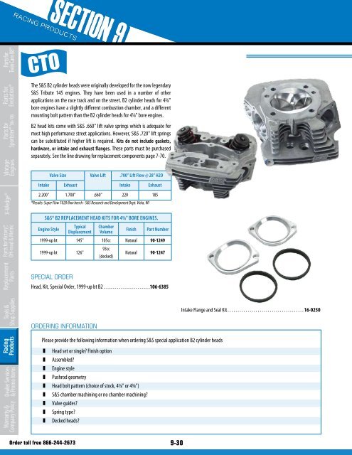 ENGINES 9-2 FUEL SYSTEMS 9-6 TOP END 9-20 ... - S&S Cycle