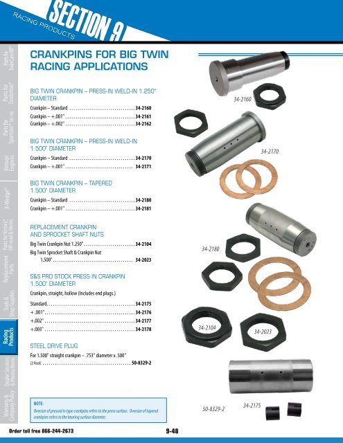 ENGINES 9-2 FUEL SYSTEMS 9-6 TOP END 9-20 ... - S&S Cycle