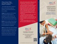 Advising Families on Educational Planning brochure - IECA