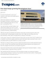 TheSpec - Port deal keeps growing Bermingham here