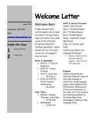 Welcome Letter August 2013