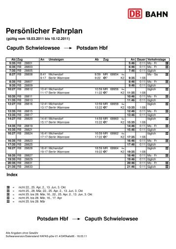 Fahrplan Caputh-Potsdam Hbf und zurück - Neuseddin.eu
