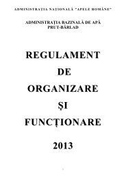 Regulament de organizare si functionare ABA Mures - Apele Romane