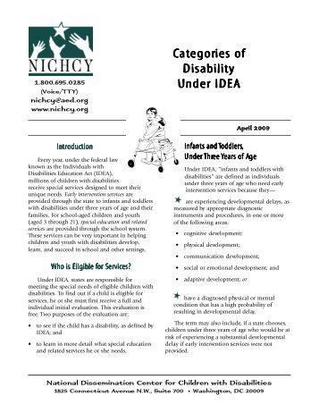 Categories of Disability Under IDEA - Exceptional Children's ...