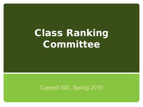 Class Ranking Committee