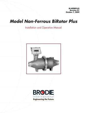 Non-Ferrpus BiRotor Plus Manual - Brodie International