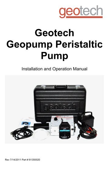 Geotech Geopump Peristaltic Pump Manual
