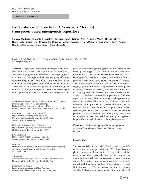 Establishment of a soybean (Glycine max Merr. L ... - Plant Sciences