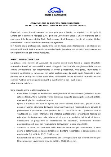 Vedi presentazione convenzione - Ordine degli Ingegneri della ...